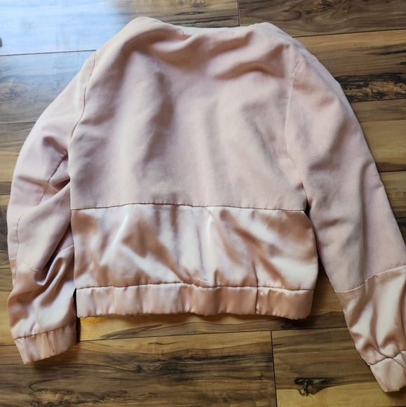 ELODIE M Delicate Bomber Jacket Pastel Pink Mermaid Puffer Kawaii Cute Soft Coat - Picture 6 of 7